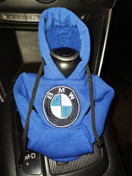 Чехол кофта Худи аксессуар на КПП Car Hoodie БМВ BMW синий подарок автомобилисту 10070