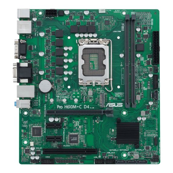 Материнcкая плата ASUS PRO H610M-C D4-CSM s1700 H610 2xDDR4 M.2 HDMI D-Sub mATX 90MB1A30-M0EAYC