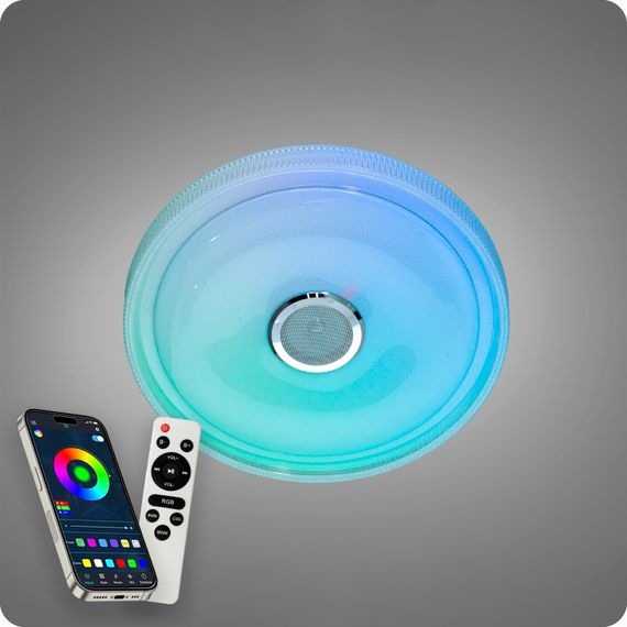 Люстра світлодіодна 517 Dlight RGB з пультом і  колонкою 80Вт Білий (02165) | Зображення 4