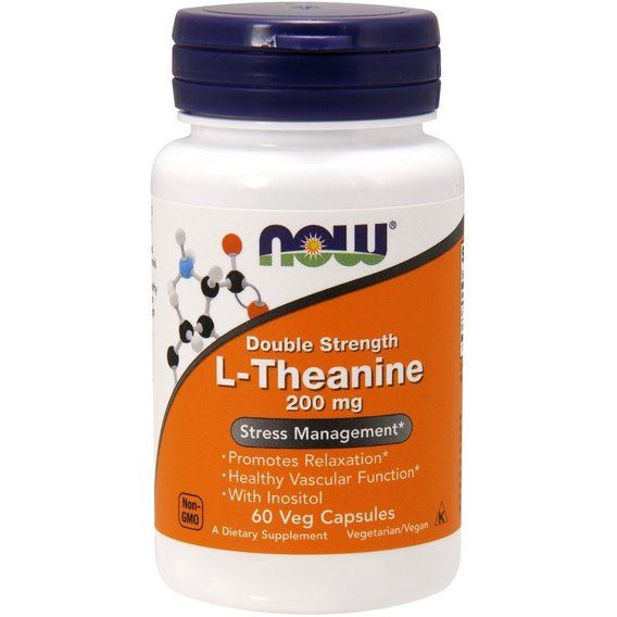 Теанін NOW Foods L-Theanine 200 mg 60 Veg Caps