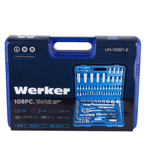 Універсальный набір инструмента 1/4" & 1/2", 108 предм (6 гран.) Werker | Зображення 1