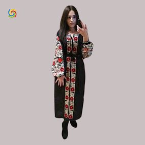 Платье Украинская вышиванка 025139 цвет чёрный размер XL/XXL