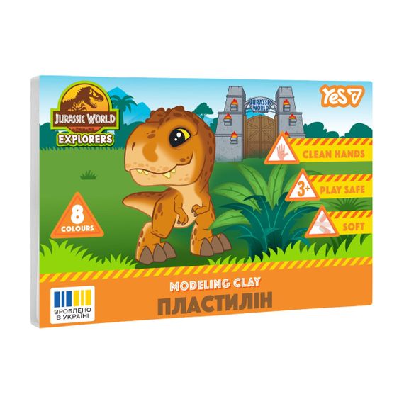 Пластилін YES Jurassic World Kids 540728 8 кольорів