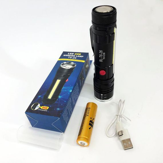 Ліхтарик Police T6-26+T6+COB світлодіодний ручний акумуляторний портативний, Ліхтар ручний потужний, GX-442 Ліхтарик bl | Зображення 2