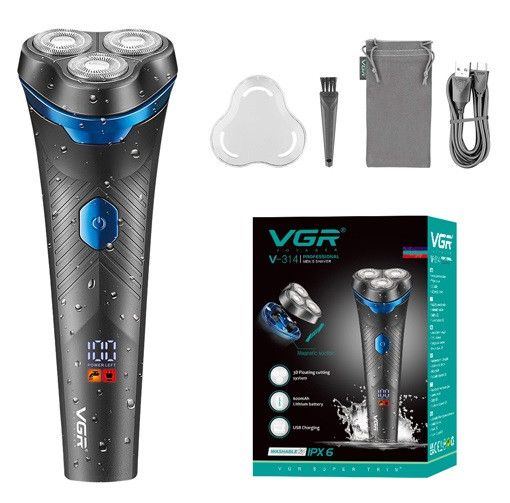 Електробритва роторна VGR V-346 BLUE, водонепроникна, LED-дисплей (46257-V-346_344) | Зображення 2