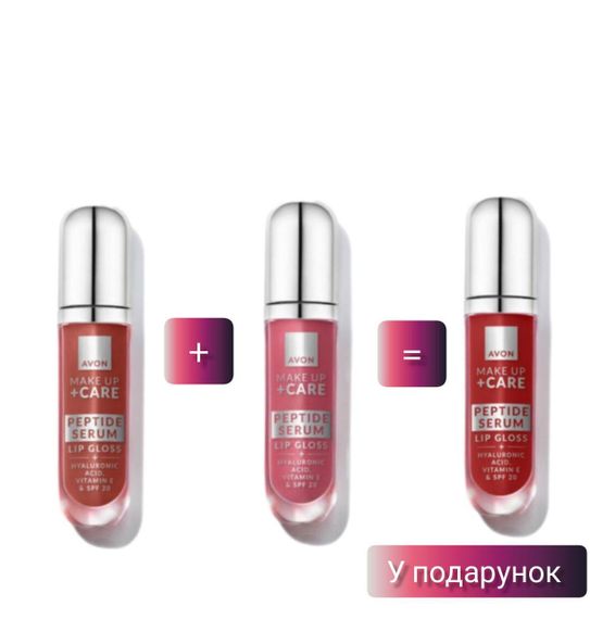 Набір: Блиск-сироватка для губ з пептидами Avon Nourish Nude + Dewy Pink + Cherry Glow — 3 за ціною 2(1 в подарунок)