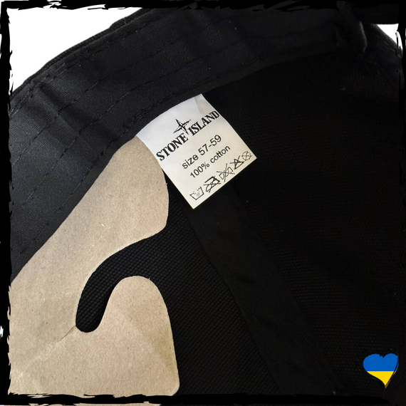 Кепка Stone Island. Кепка SI, Стон Айленд. Унісекс, чорна. Шапка 57-59р | Зображення 2