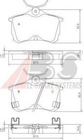 Колодка гальм. диск. HONDA ACCORD задн. (вир-во ABS) A.B.S. 37175 на HONDA ACCORD Mk VII (CG, CK)