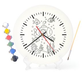 Дитячий набір для творчості годинник розмальовка Підводний човен 30 см (Г0046)