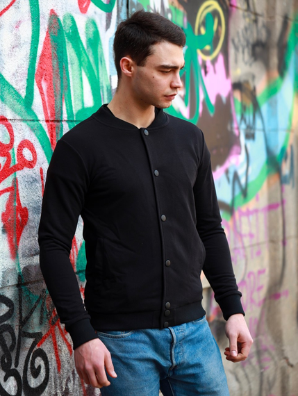 Бомбер пуговица чёрный S XL | Зображення 2