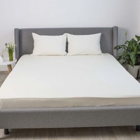 Простынь-чехол на резинке двуспальная ТЕП Velour 2-04756_33915 160х200 см молочная