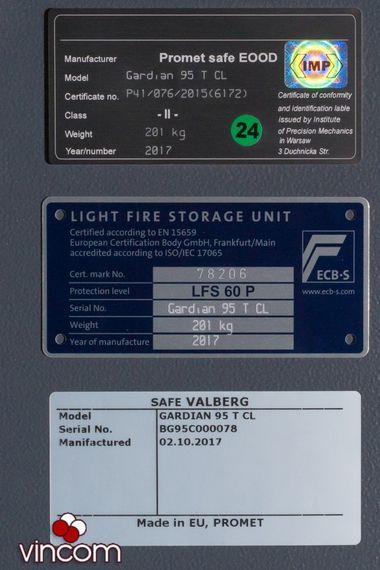 Сейф огне-взломостойкий Valberg Gardian 95T CL Сейф огне-взломостойкий ГАРАНТ ЕВРО-95T.CL(копия) | Зображення 4
