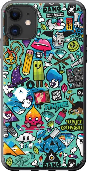 Чехол на iPhone 11 Стикер бомбинг 1 "693u-1722-17620"