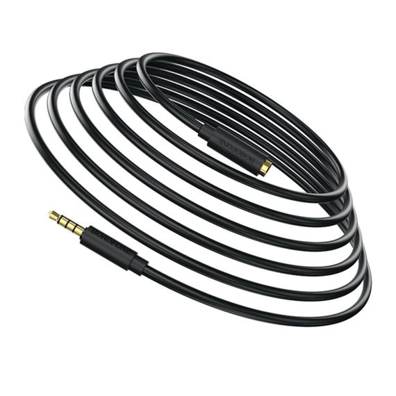Аудiо-кабель BOROFONE BL12 3.5 audio extension cable male to female 2m Black | Зображення 3