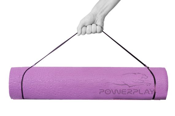 Килимок для йоги та фітнесу PowerPlay 4010 PVC Yoga Mat Лавандовий (173x61x0.6) | Зображення 1