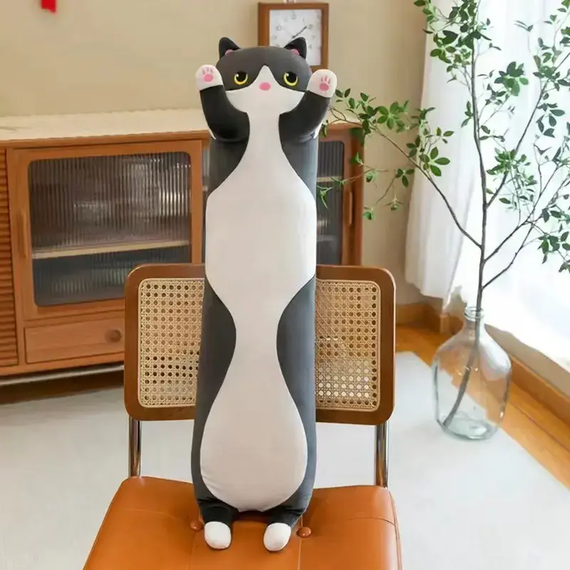 Черный 70см Мягкая Игрушка Кот Длинний Подушка Обнимашка