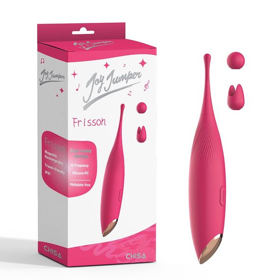 Кліторальний вібростимулятор із насадками Chisa Joy Jumper Frisson, рожевий Sex Aura