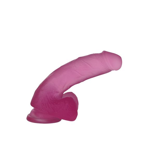 Фалоімітатор з мошонкою - Jelly Studs Crystal Dildo Medium 7" Pink Sex Aura | Зображення 2