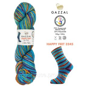 Шкарпеткова пряжа Gazzal Happy Feet, 3245