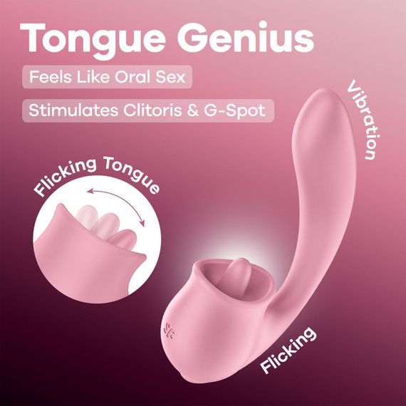Вагінально-кліторальний вібратор Satisfyer Tongue Genius з язичком | Зображення 5
