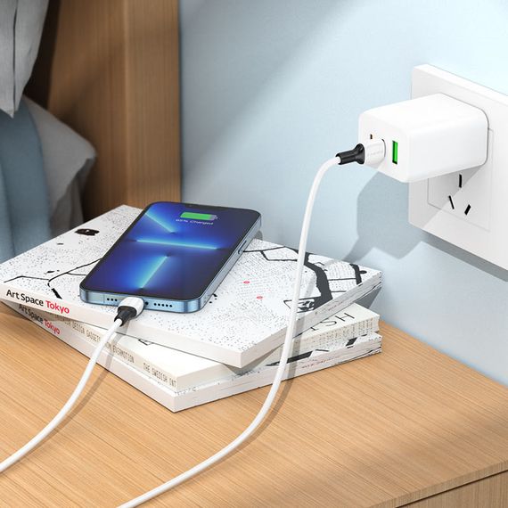 Дата кабель Borofone BX84 Rise Type-C to Lightning 20W (1m) White | Зображення 3