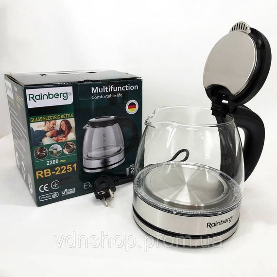 Электрический чайник с современным дизайном, Чайник электро подсветка, Электрочайник для дома красивый JP-82 | Зображення 5