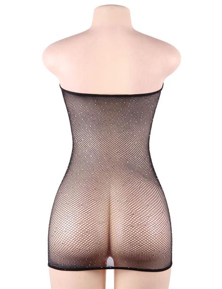 Платье в сеточку с украшениями в виде страз Star Night черное XS-M sexstyle | Зображення 5