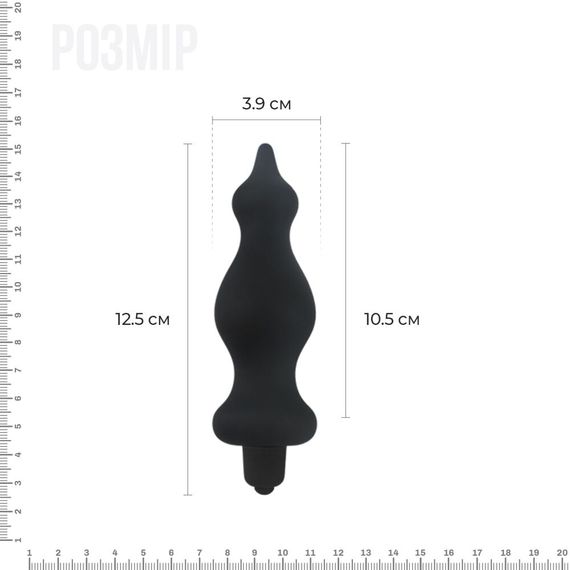 Анальна пробка з вібрацією Adrien Lastic Bullet Amuse Black, макс. діаметр 3,9 см | Зображення 1