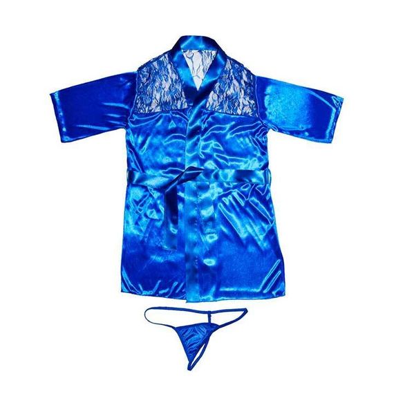 Сексуальний халат з мереживом - Синій - XS/S/M - Еротична білизна | Зображення 4