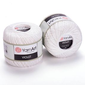 Пряжа YarnArt Violet номер цвета 003-white хлопок пряжа ярнарт виолет