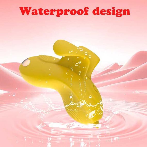 Клітеральний смарт-вібратор на палець Love Spouse Жовтий — Смарт вібратори | Зображення 3