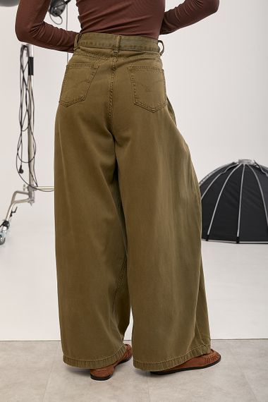 Широкі однотонні джинси Palazzo - коричневий цвет, S (є розміри) | Зображення 1