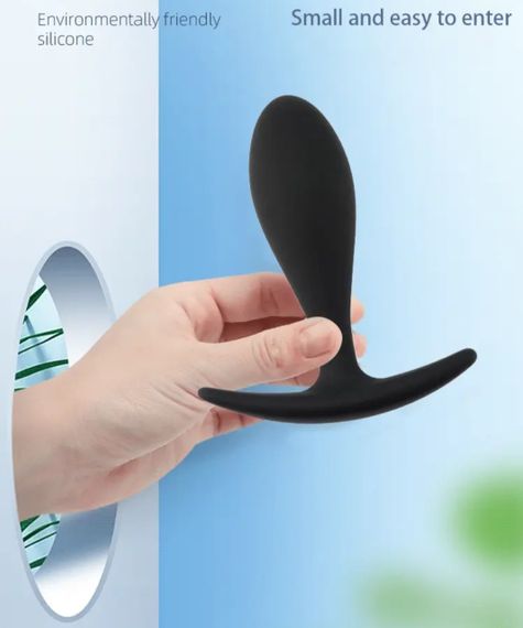 Силіконова анальна втулка Black silicone, розмір М Sex Aura | Зображення 4