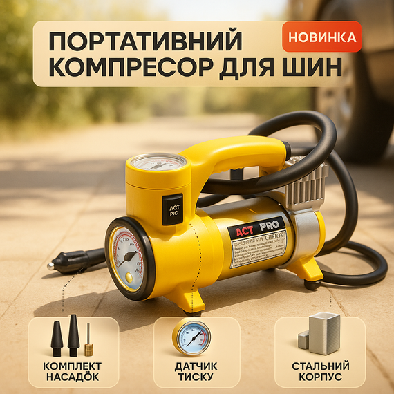 Автомобільний компресор для шин коліс, Портативний автомобільний насос, Компресорний насос KB-14