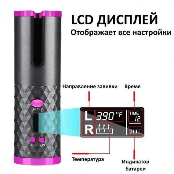 Бездротовий стайлер плойка для волосся Ramindong Hair curler RD-060 автоплойка для завивки | Зображення 3