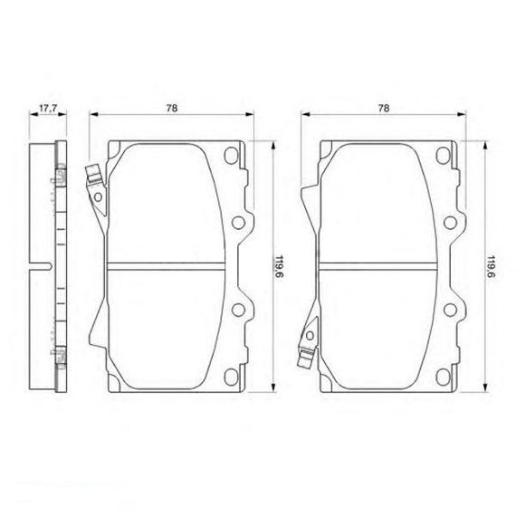 Тормозные колодки Bosch дисковые передние TOYOTA Land Cruiser 4.2 D, 4.5i 24V 00 0986424640 | Зображення 1