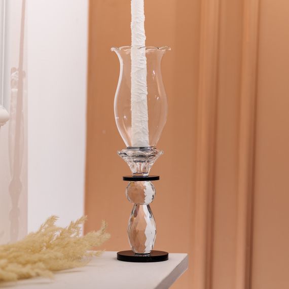 Подсвечник стеклянный 7×29 см подсвечник декоративный бокал на ножке HP-4-2M | Зображення 3