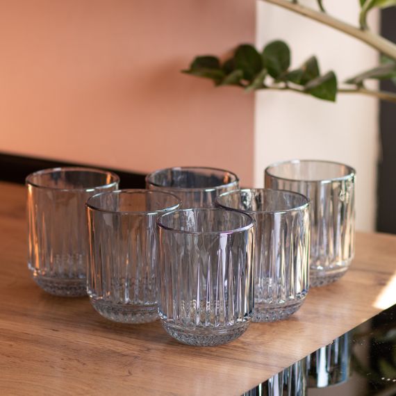 Набір склянок 6 шт скляні склянки 250 (мл) Блакитний HP-19-69 | Зображення 3