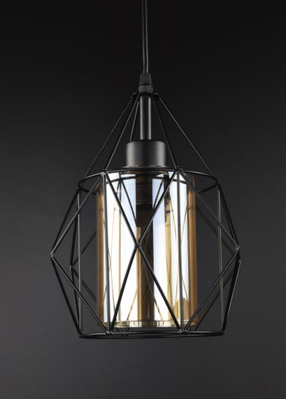 Люстра підвісна LOFT на 1 лампочку 26186 Чорний 35-110х21х21 см. | Зображення 1