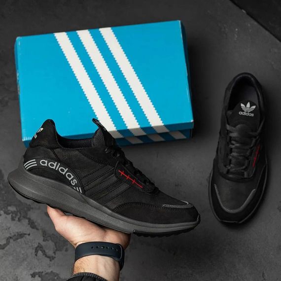 Кросівки шкіряні Adidas чорні. | Зображення 5