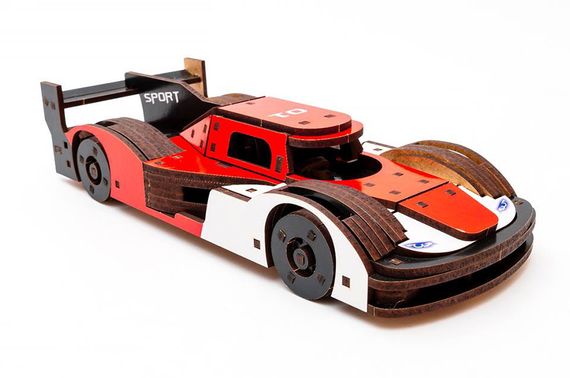 Конструктор Puz-01037 "Racing Car" Порше дерев'яний, 146 дет., розмір моделі 22х9х5 см PuzzleOk | Зображення 4