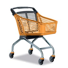 Пластиковая покупательская тележка с металлической основой 100л, Турция, Urika, фисташковый