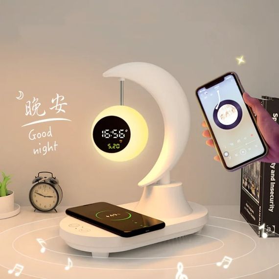 Бездротова зарядка з нічником, лампою та Bluetooth-колонкою XPRO Luna TB-35SLIWBT (43820-_1381) | Зображення 2