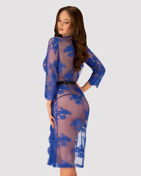 Пеньюар Obsessive Cobaltess peignoir Синій S/M | Зображення 1