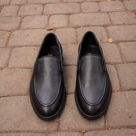 Зручні чорні туфлі лофери без каблука 40 розмір | Зображення 2