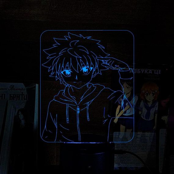 Акриловый светильник-ночник Киллуа Золдик синий tty-n000471