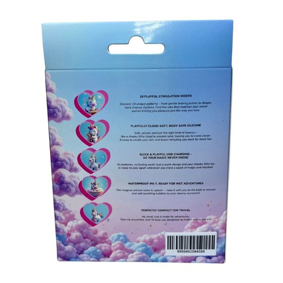 Стимулятор клітора з язичком UNIVIBE «Єдиноріг», 10 режимів, градієнт біло-фіолетовий Sex Aura | Зображення 9
