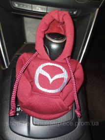 Чехол кофта Худи аксессуар на КПП Car Hoodie мазда Mazda бордовый подарок автомобилисту 10070