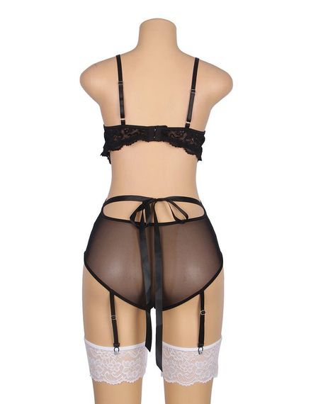 Костюм горничной кружевной Star Night с поясом для чулок и гартерами для ног (без коробки) sexstyle | Зображення 11