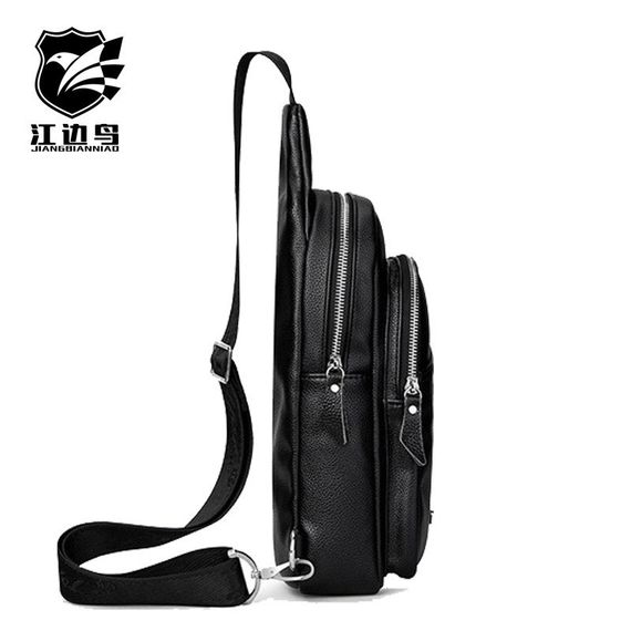 Сумка-слінг чоловіча чорна через плече з натуральної шкіри TIDING BAG A25F-515-1A | Зображення 6